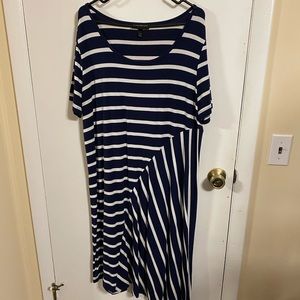 Navy and white Lane Bryant dress.